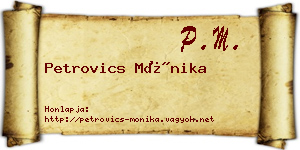 Petrovics Mónika névjegykártya