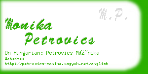 monika petrovics business card